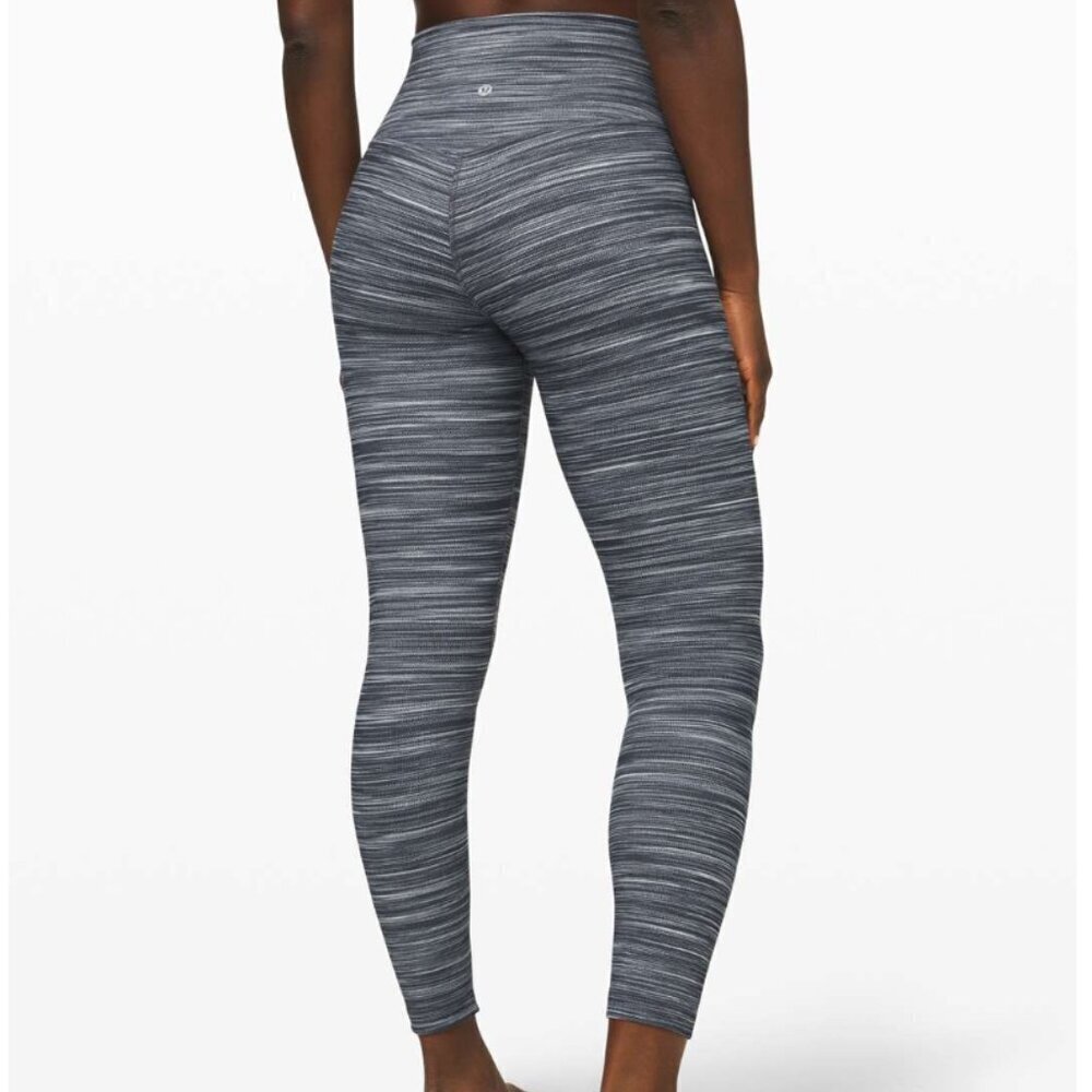 Lululemon Align Pant II 25" Mini Space Dye Herringbone Heathered Black White / B - Picture 5 of 5